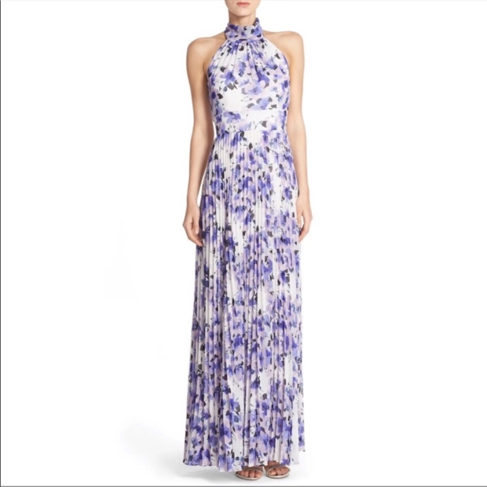Elegant Purple Floral Maxi Dress Eliza J